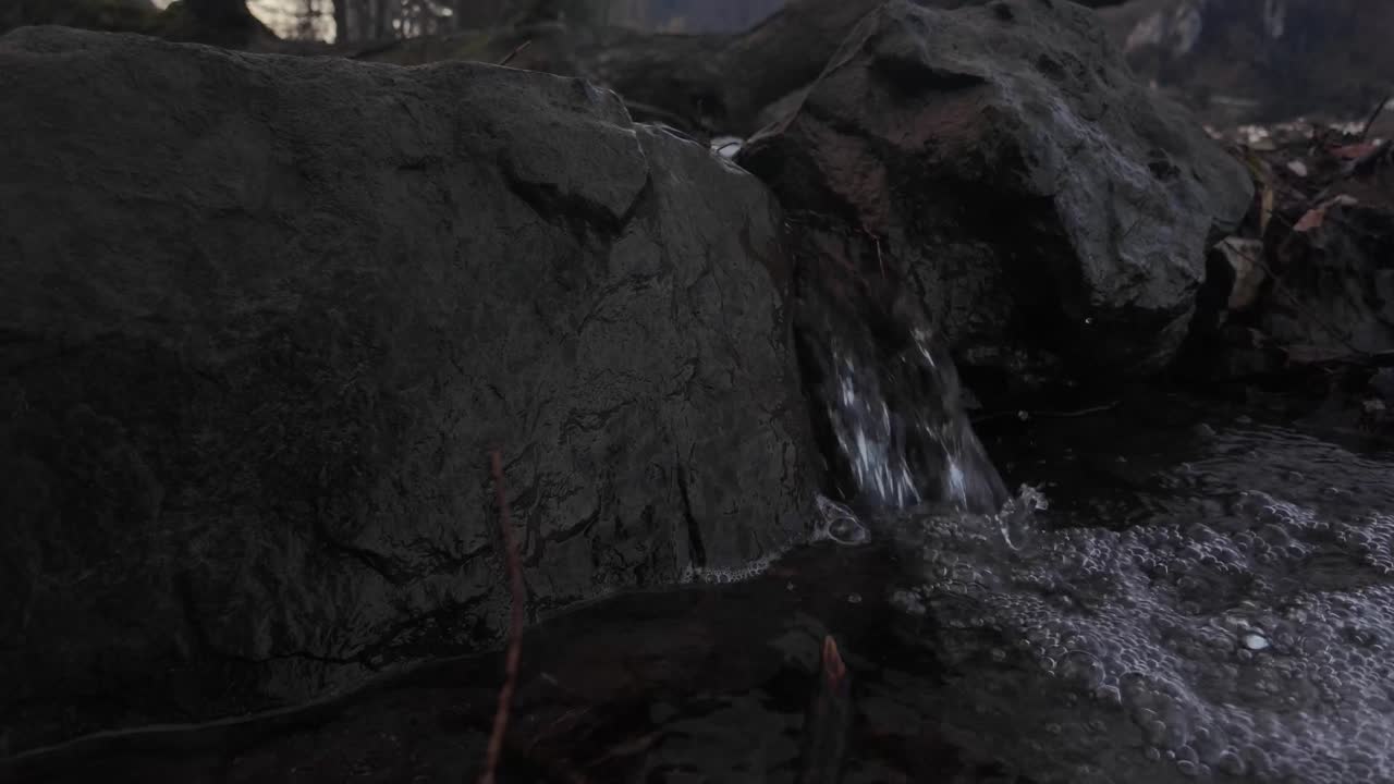 River creek level water flow mountain cold stream clean highlands Switzerland