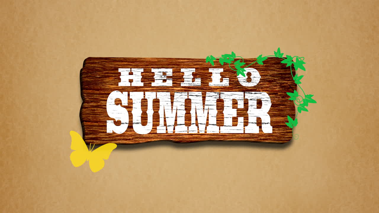 잎과 나비의 분기와 나무에 안녕하세요 여름