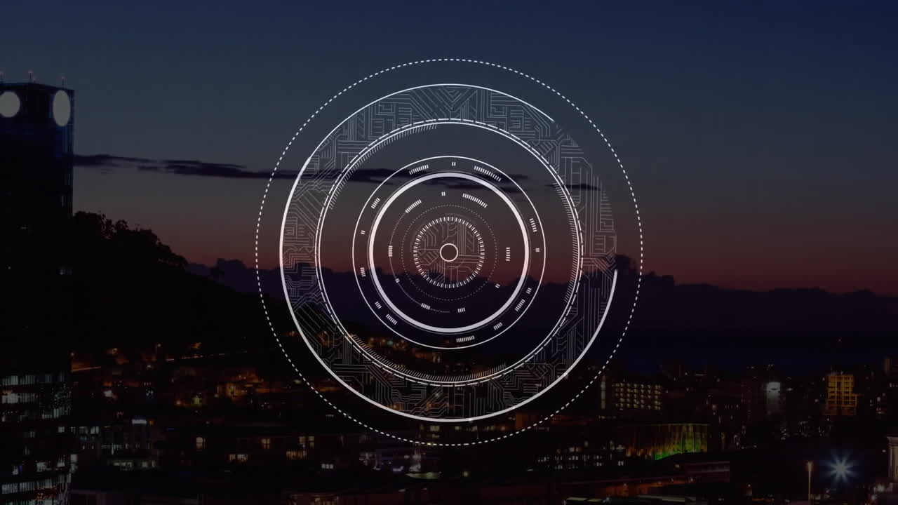 Animation of scope scanning and data processing over landscape