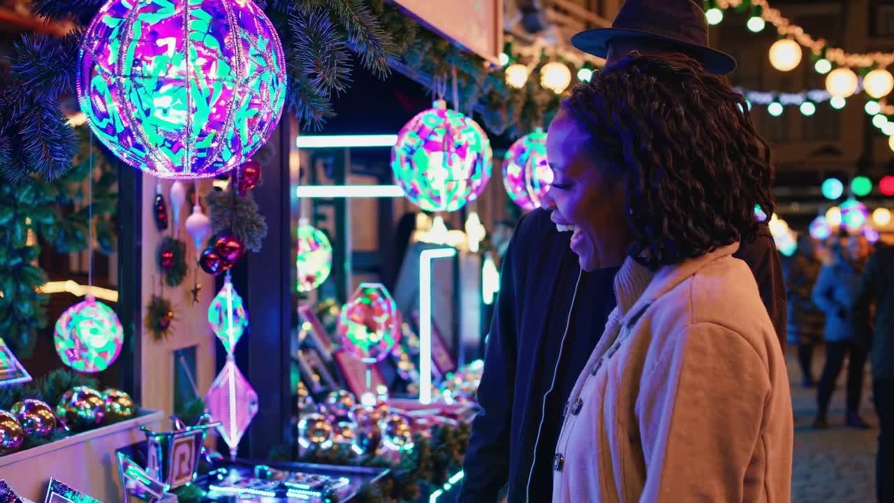 Couple at a Christmas Market