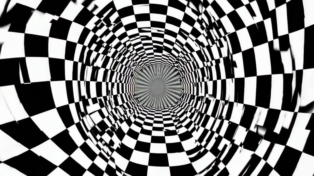 el túnel de tablero de ajedrez ilusión óptica