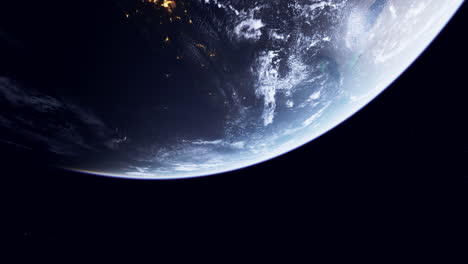 vista nocturna de la tierra desde el espacio