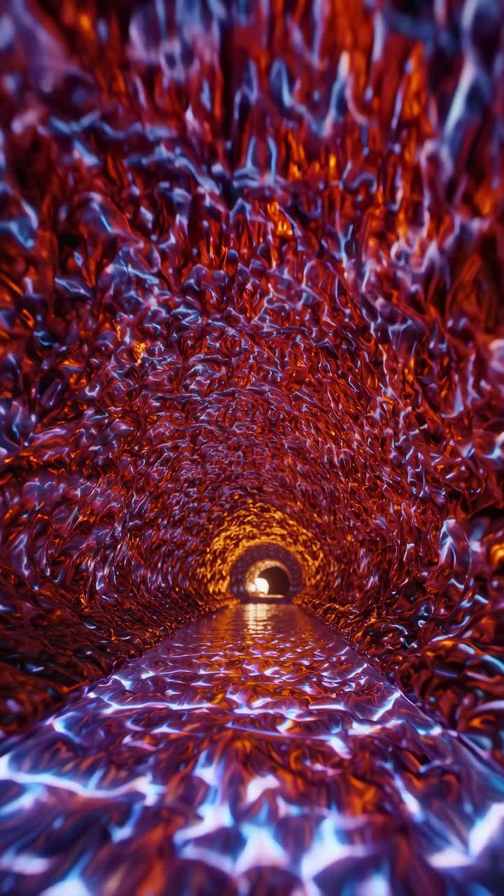 Vibrant Abstract Tunnel with Textured Walls