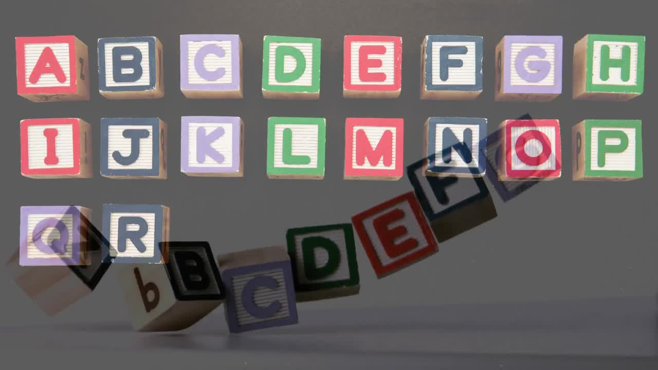 Wooden blocks in rows