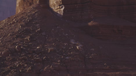 tilt up shot of huge sandstone rock pinnacle in marble canyon, arizona