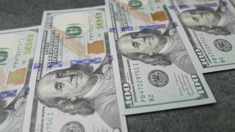 los billetes de 100 dólares. movimiento suave de la cámara