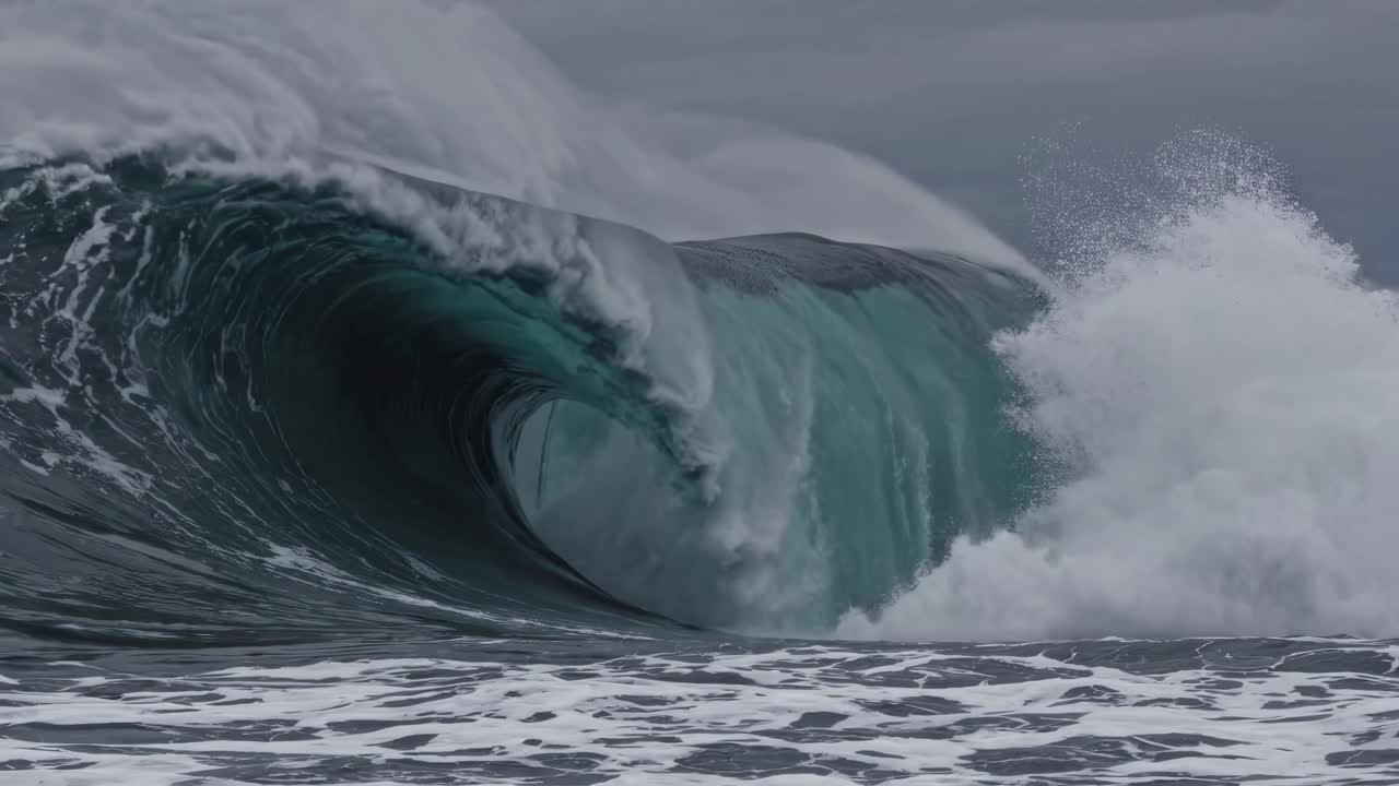 강력한 바다 파도