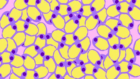 animation of yellow and violet cells on pink background