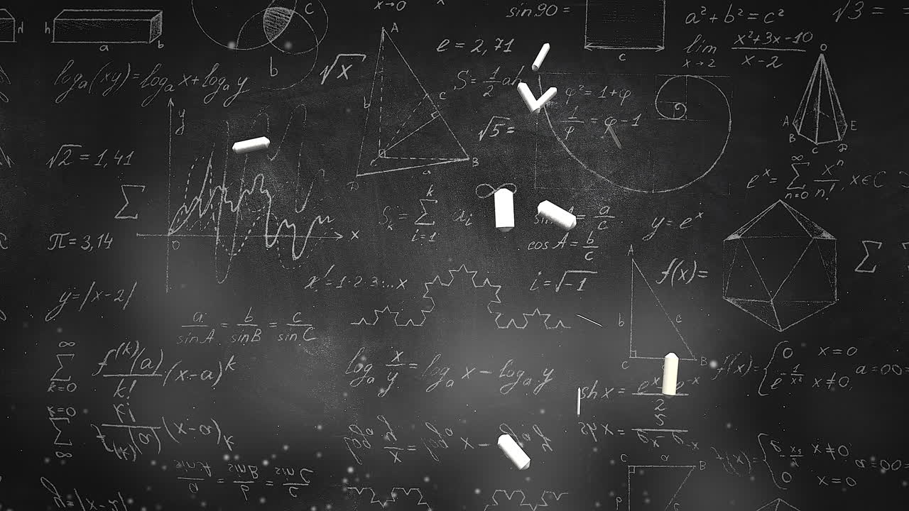근접 촬영 수학 공식 및 칠판 10 요소