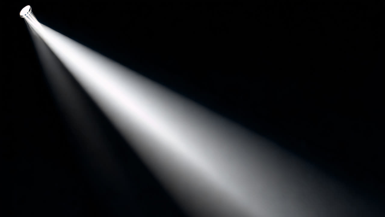 Spotlight shining animated overlay, transparent 4K video, alpha channel, ProRes 4444