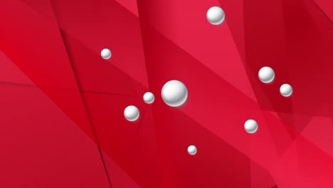 fondo de movimiento polimétrico abstracto rojo brillante con cuentas circulares