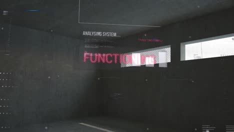 animación del análisis y el procesamiento de datos sobre un fondo gris