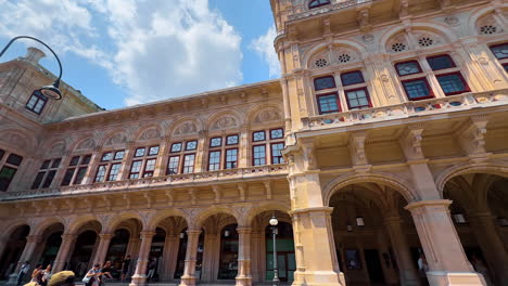 vienna, austria - june 9, 2025: tourists visit wien's historic sites. tourists admire the stunning architecture in wien, austria, on a bright day filled with fluffy clouds