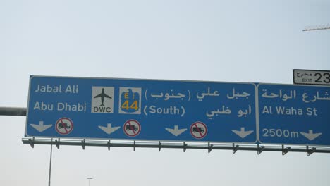 highway traffic and road signs in the uae