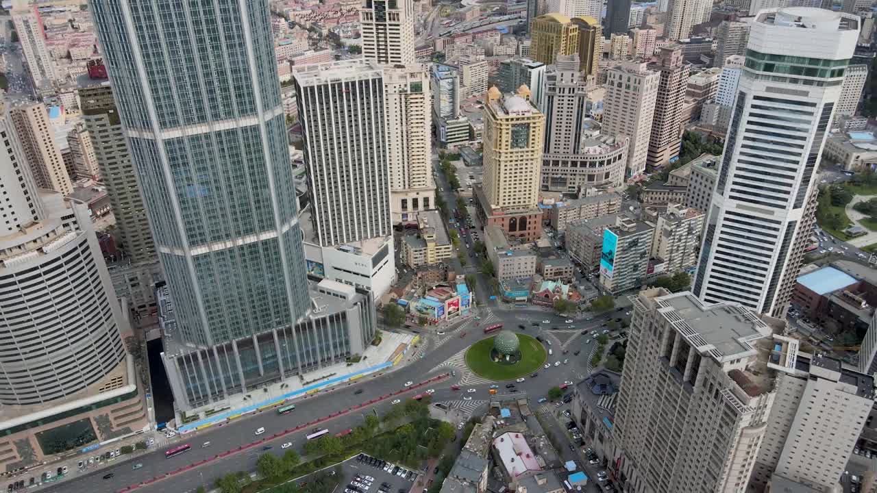 달리안 시내의 공중 촬영