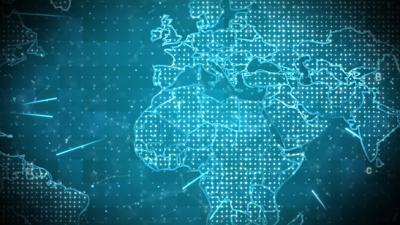 Abstract Digital earth rotating social future technology Loop Animation Background.