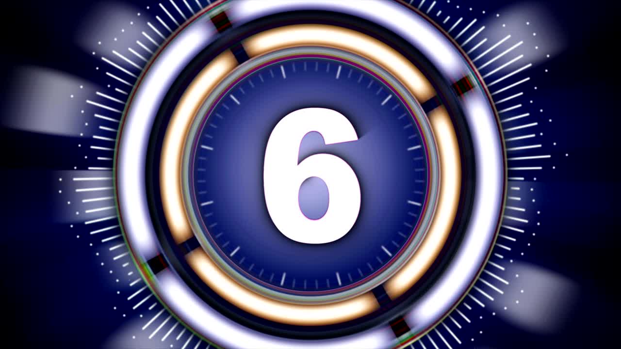NUMBER 6, Top Ten Numbers Animation with Alpha Channel, Rendering, Background, Loop