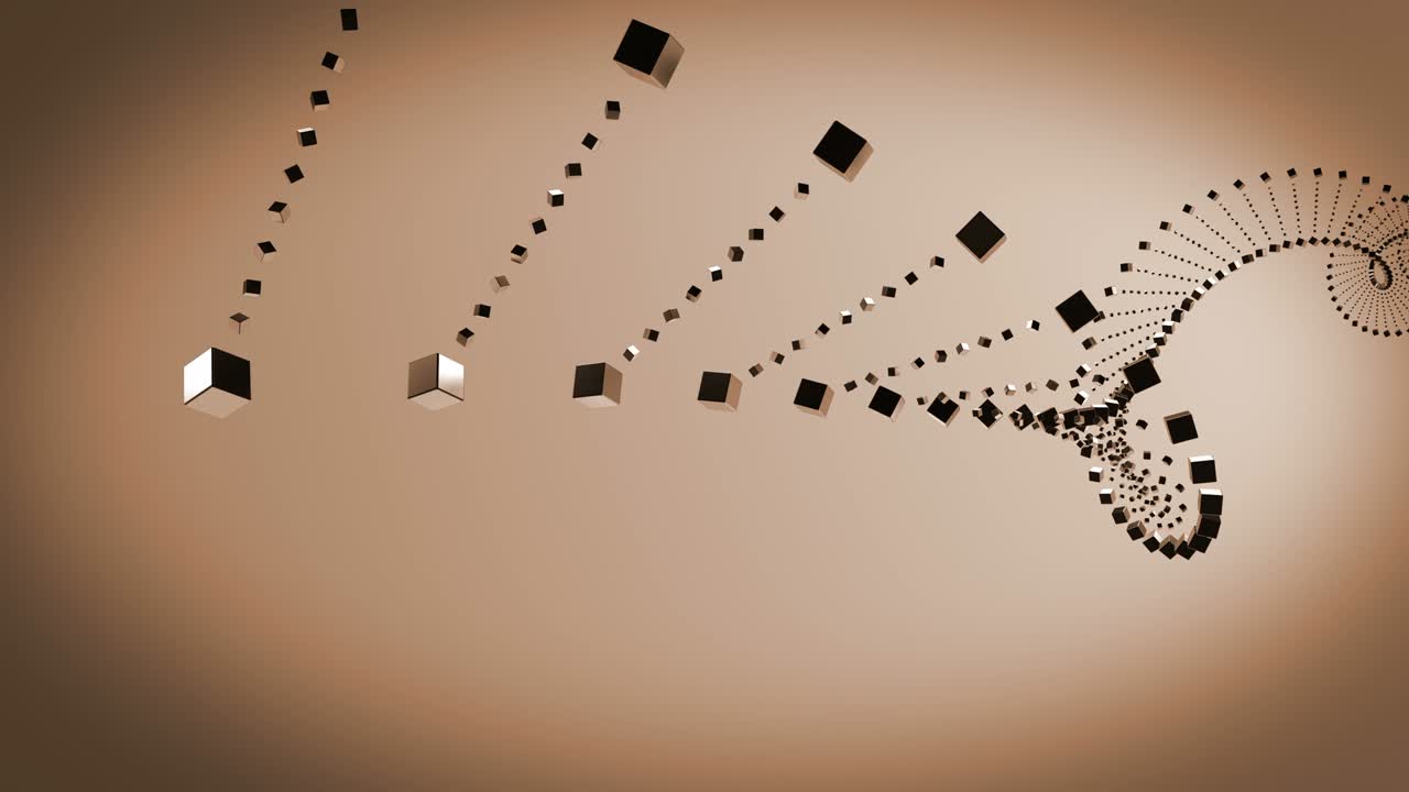 추상적인 회전 3d 렌더링 루프 큐브 모양 배경