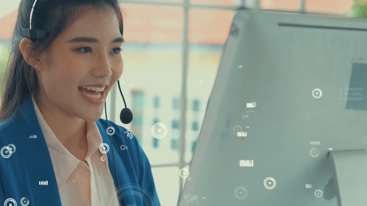 el centro de llamadas de soporte al cliente proporciona datos con gráficos visuales