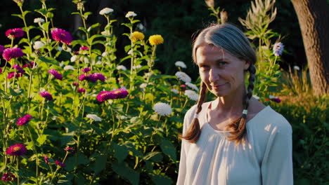 senior woman in a garden
