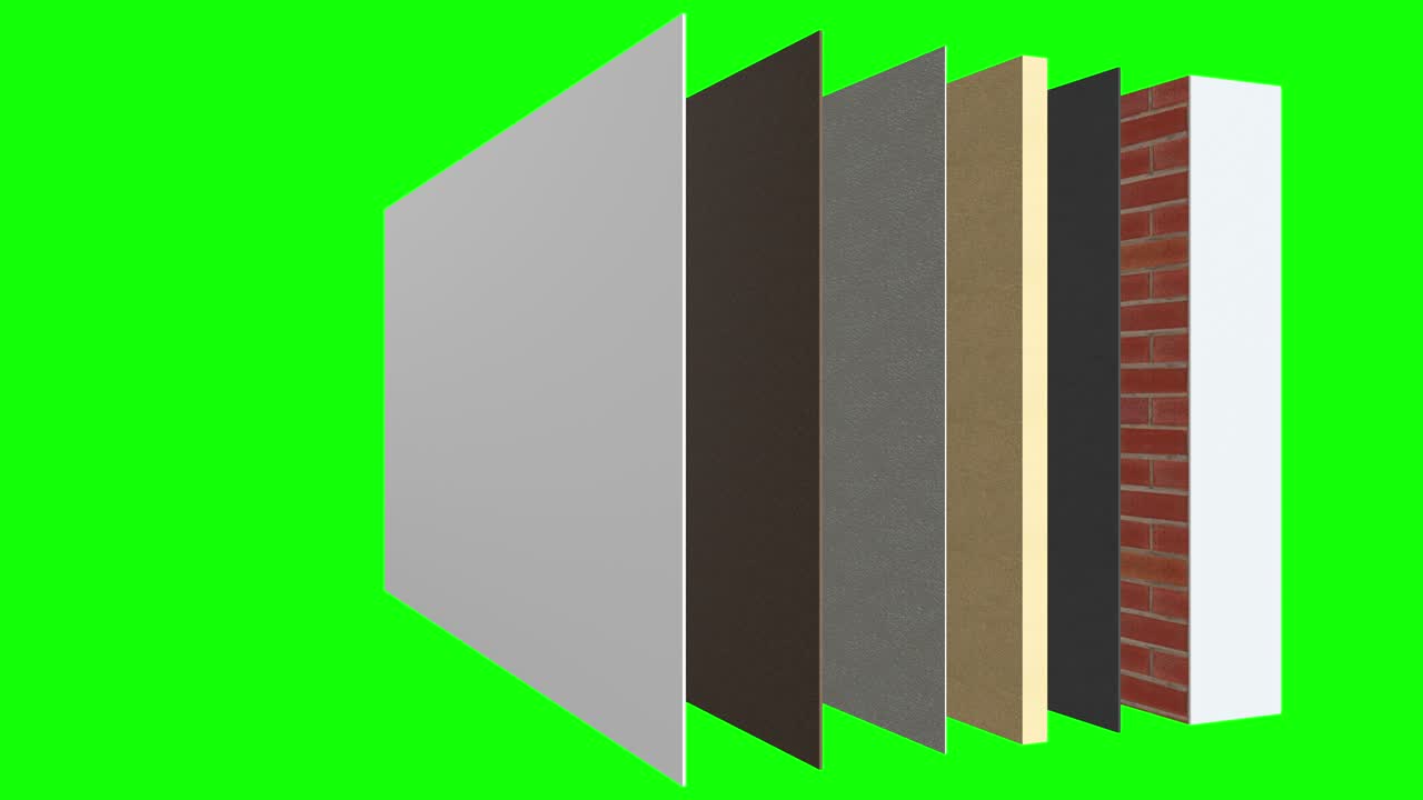 capas de aislamiento de la pared en pantalla verde