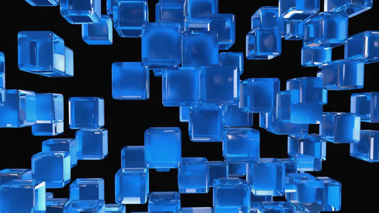 cubos azules abstractos