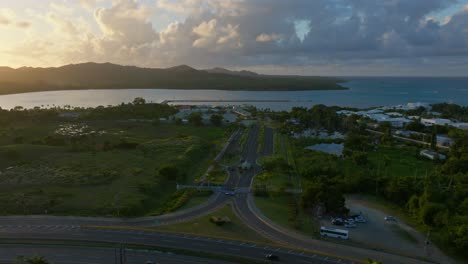 sunset over amber cove and maimon bay in puerto plata province, dominican republic