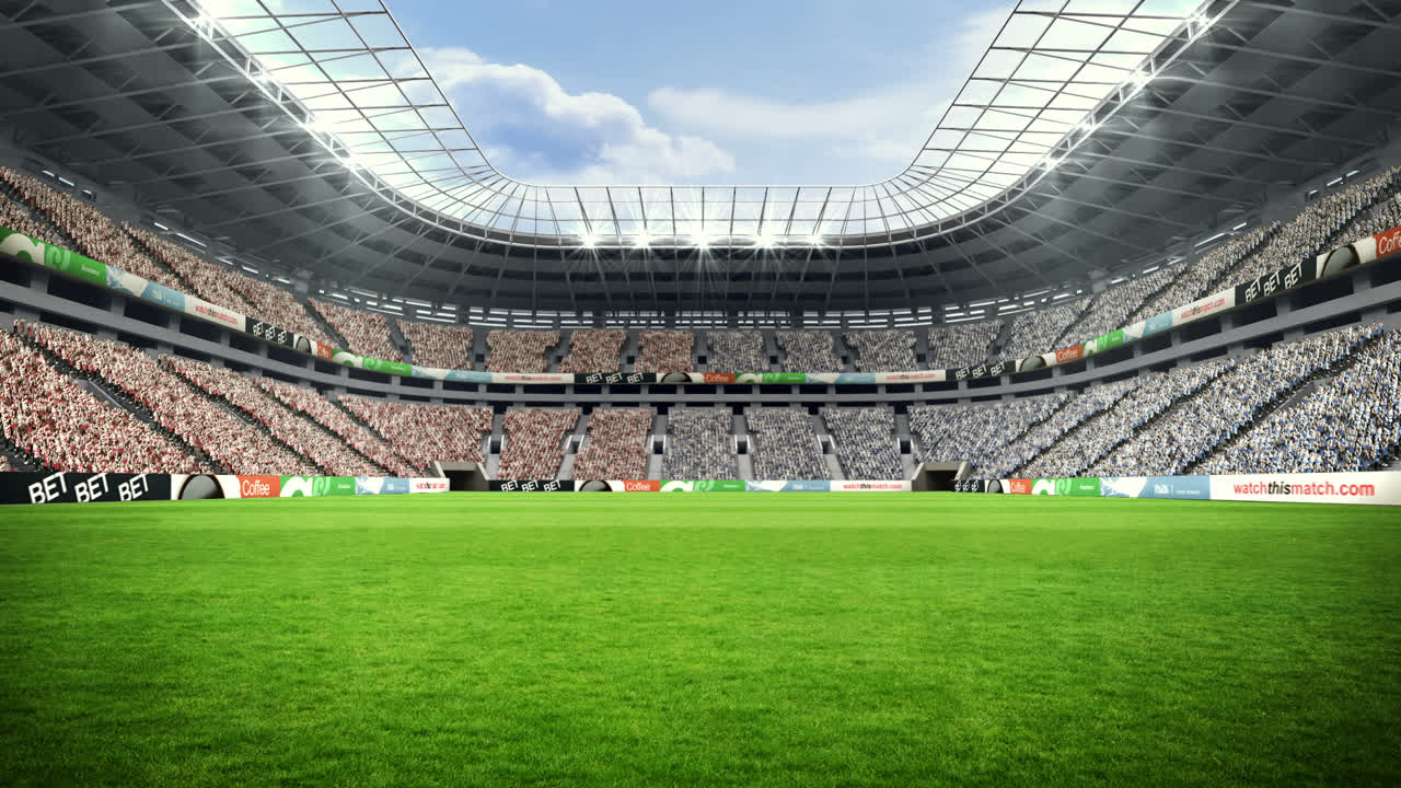 vista de un estadio de rugby con tiempo soleado