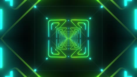 visual de túnel geométrico de neón