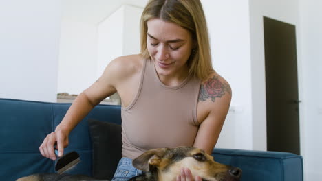 Dog-and-woman-at-home