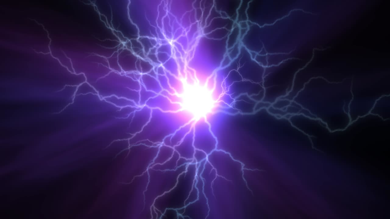 túnel animado abstracto de 4k con relámpagos