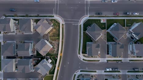 aerial view of the different houses in pleasant grove, city in utah - aerial shot