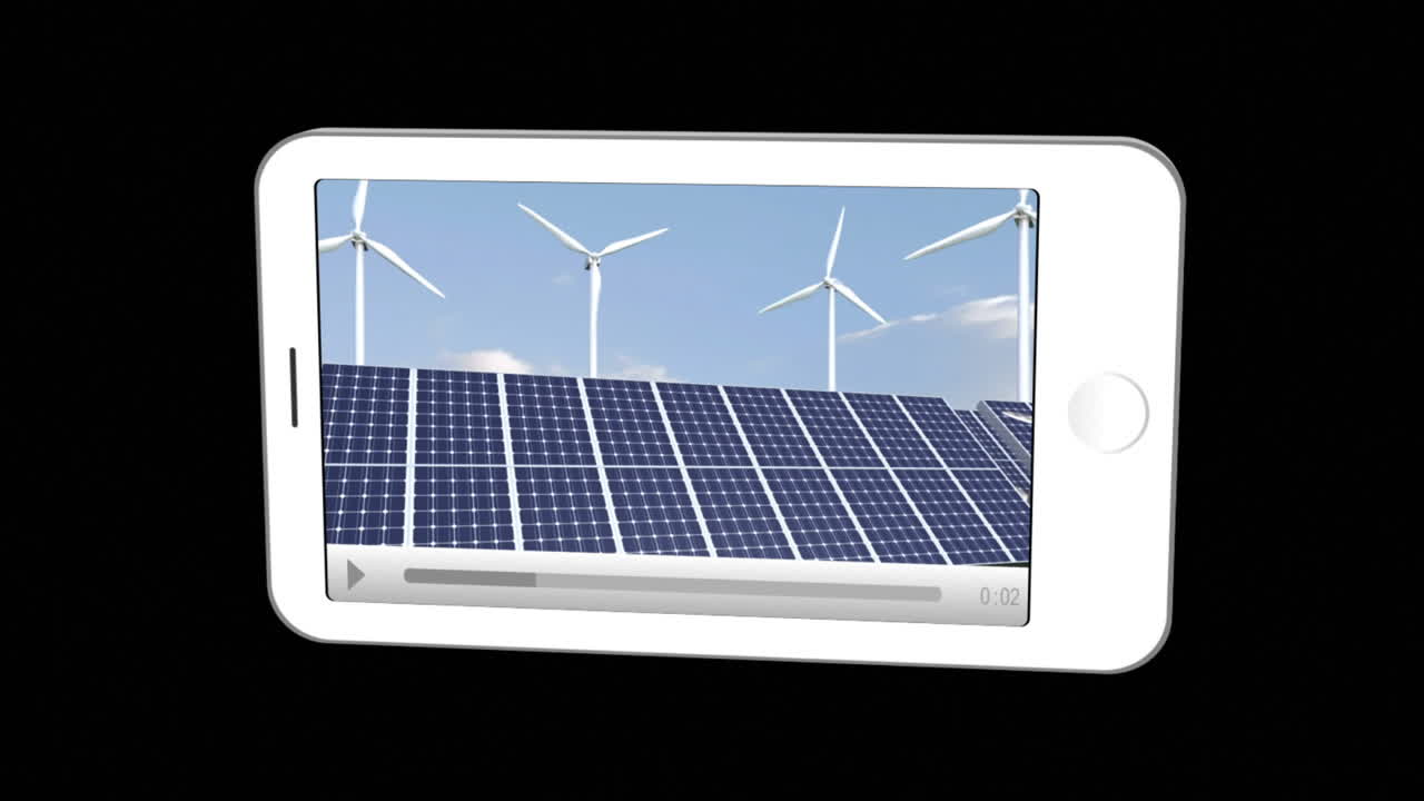 Smartphone showing windmills