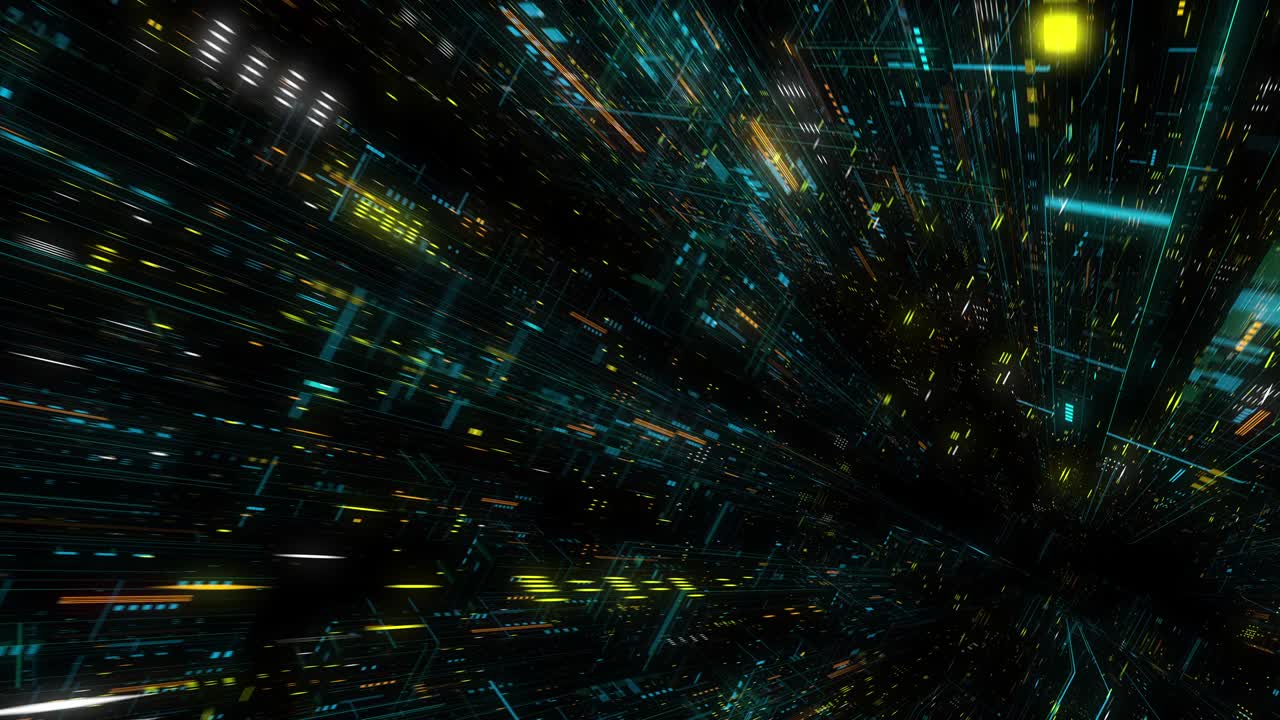 la inteligencia artificial y el aprendizaje automático abstract concept, cpu gpu núcleo de computación con flujos de información. máquina de computación de aprendizaje profundo de datos. bucle sin costuras, renderización 3d g