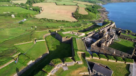 Charles-Fort-star-shape-structure-in-Kinsale-landmarks,-County-Cork,-Ireland