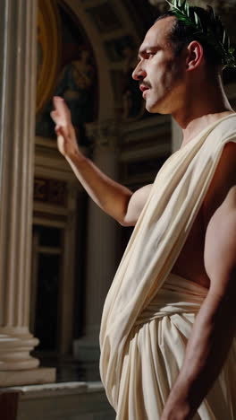 ancient roman or greek actor in historical setting