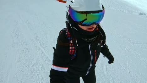 woman skiing in winter scenery