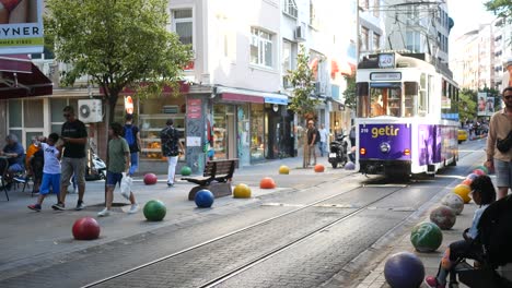 istanbul tram street scene