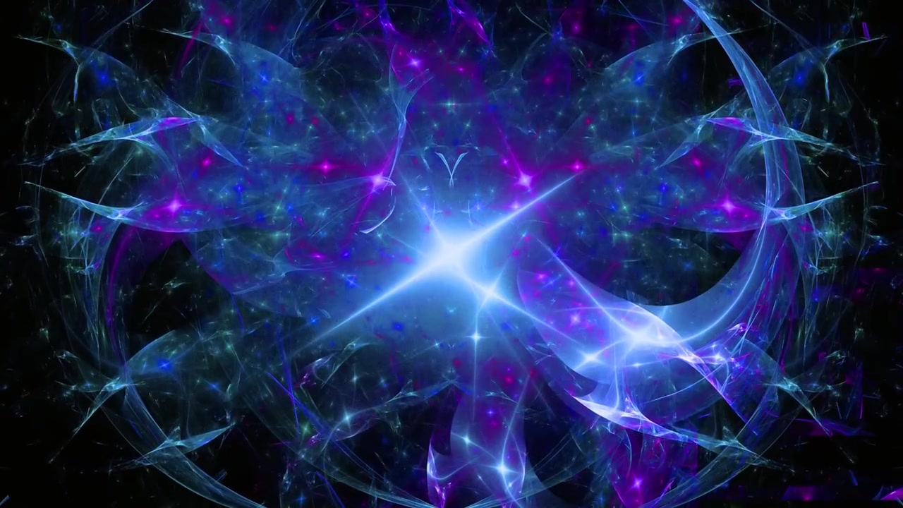 Motivo Frattale Astratto Dinamico con Stella Centrale Luminosa