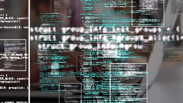 Animation of data processing during coronavirus covid19 pandemic