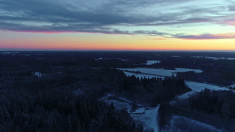 cinematic vibrant sky. majestic drone horizon shot