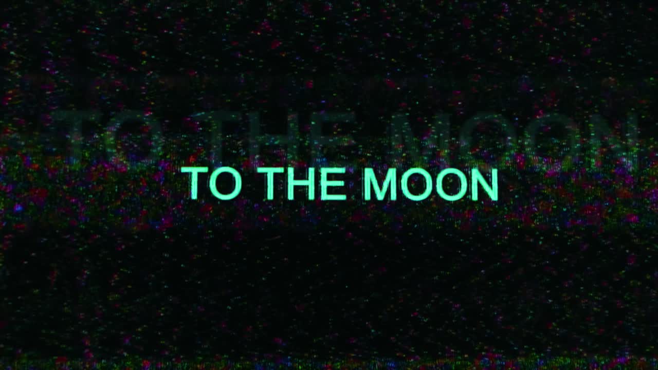To the Moon Glitch Analog Texture Pattern. Animation