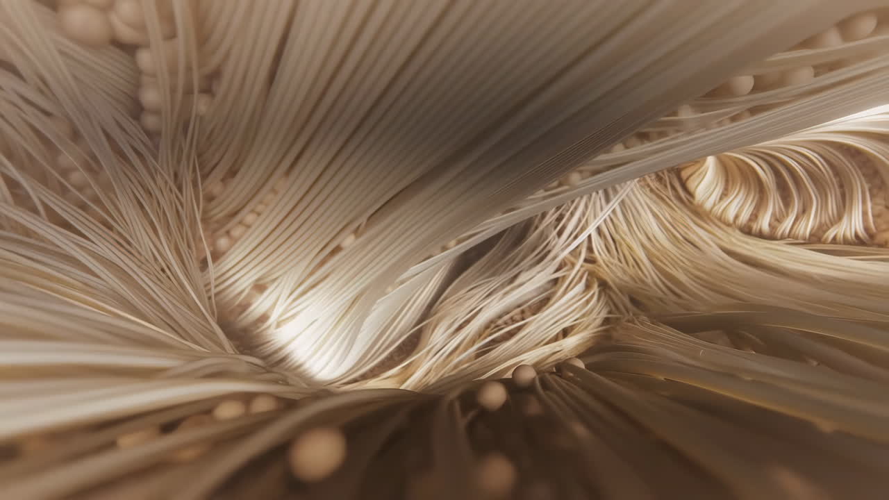 Abstract Organic Fiber Swirl with Spherical Elements