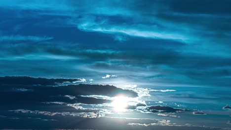 the bright sunlight on the deep blue sky background. time lapse