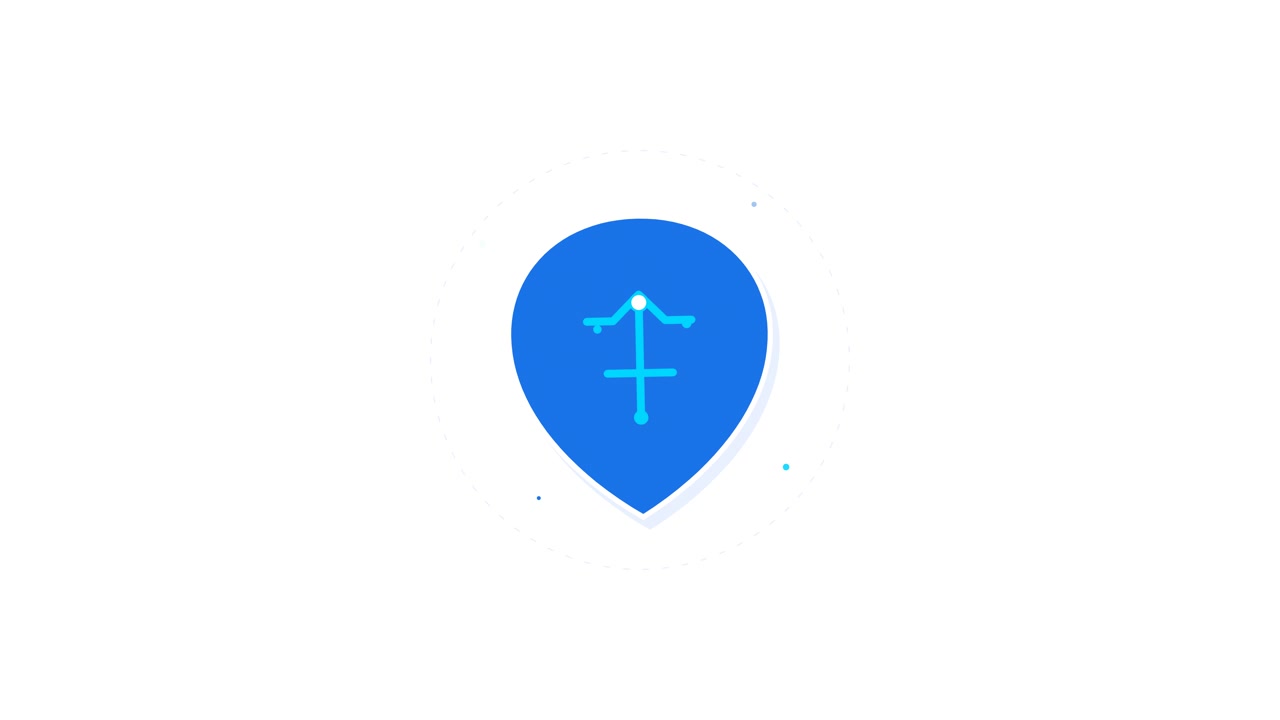 Animated Sagittarius Zodiac Sign Inside a Blue Location Pin