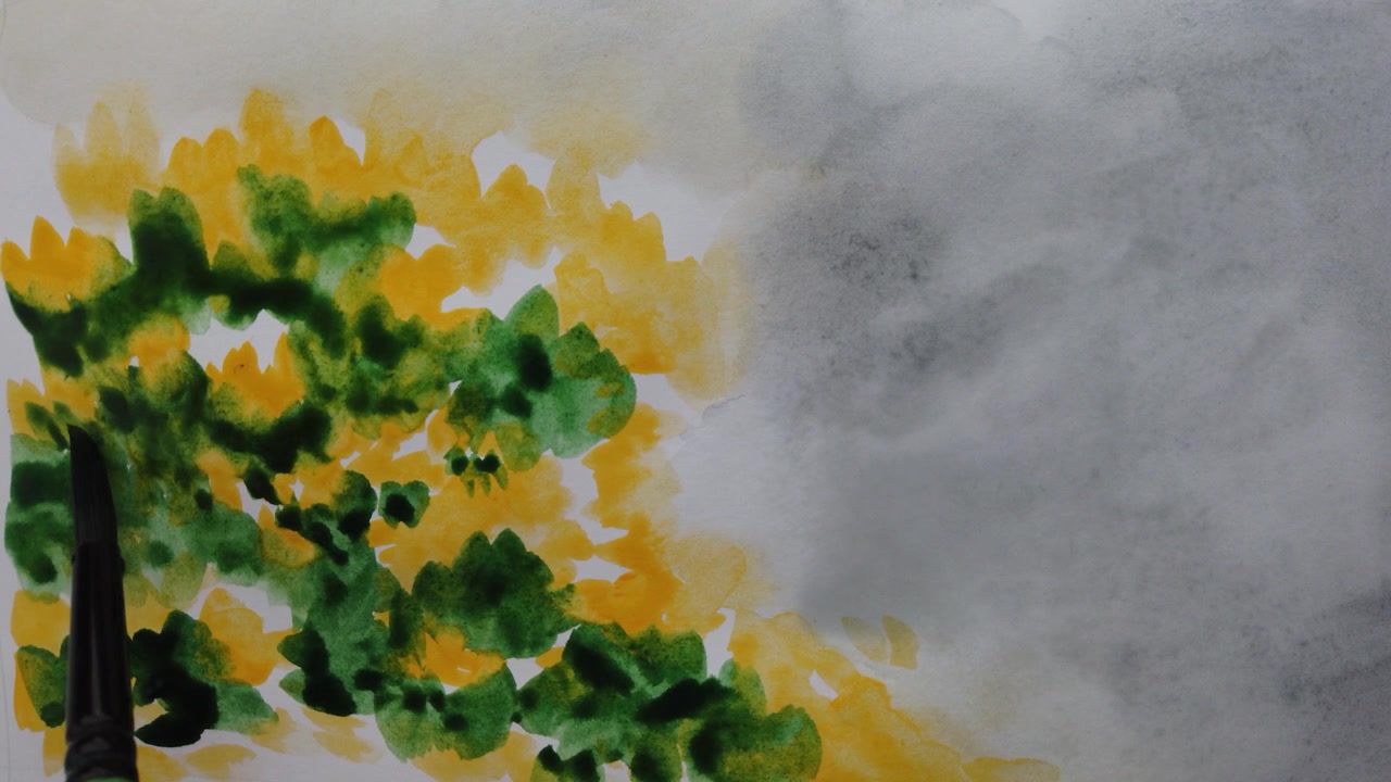 Disegno su carta con colori ad acquerello