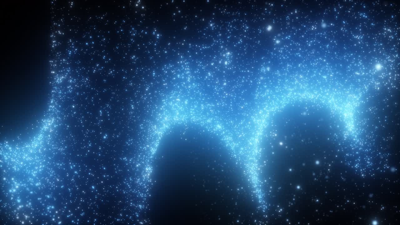 추상적인 파란 입자 파동