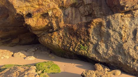 rocas goteantes cerca de la orilla al amanecer, día