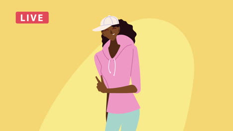 woman live streaming