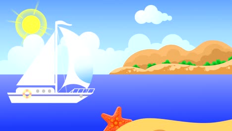 a white sailing yacht sails on the blue sea